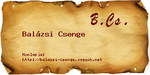 Balázsi Csenge névjegykártya
